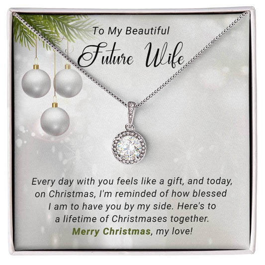 Beautiful Future Wife Every Day is a Gift | Christmas Gift for Future Wife | CZ Diamond Necklace