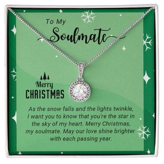 To My Soulmate You're the Star of My Heart | Christmas Gift For Soulmate | CZ Diamond Necklace